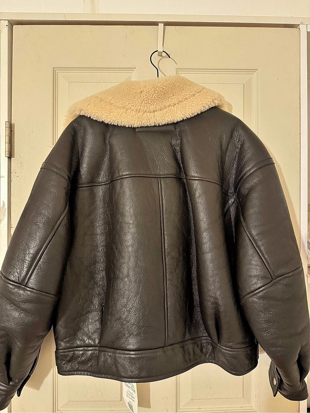 Acne Studios Shearling-Lined Leather Biker Jacket - Picture 3 of 7